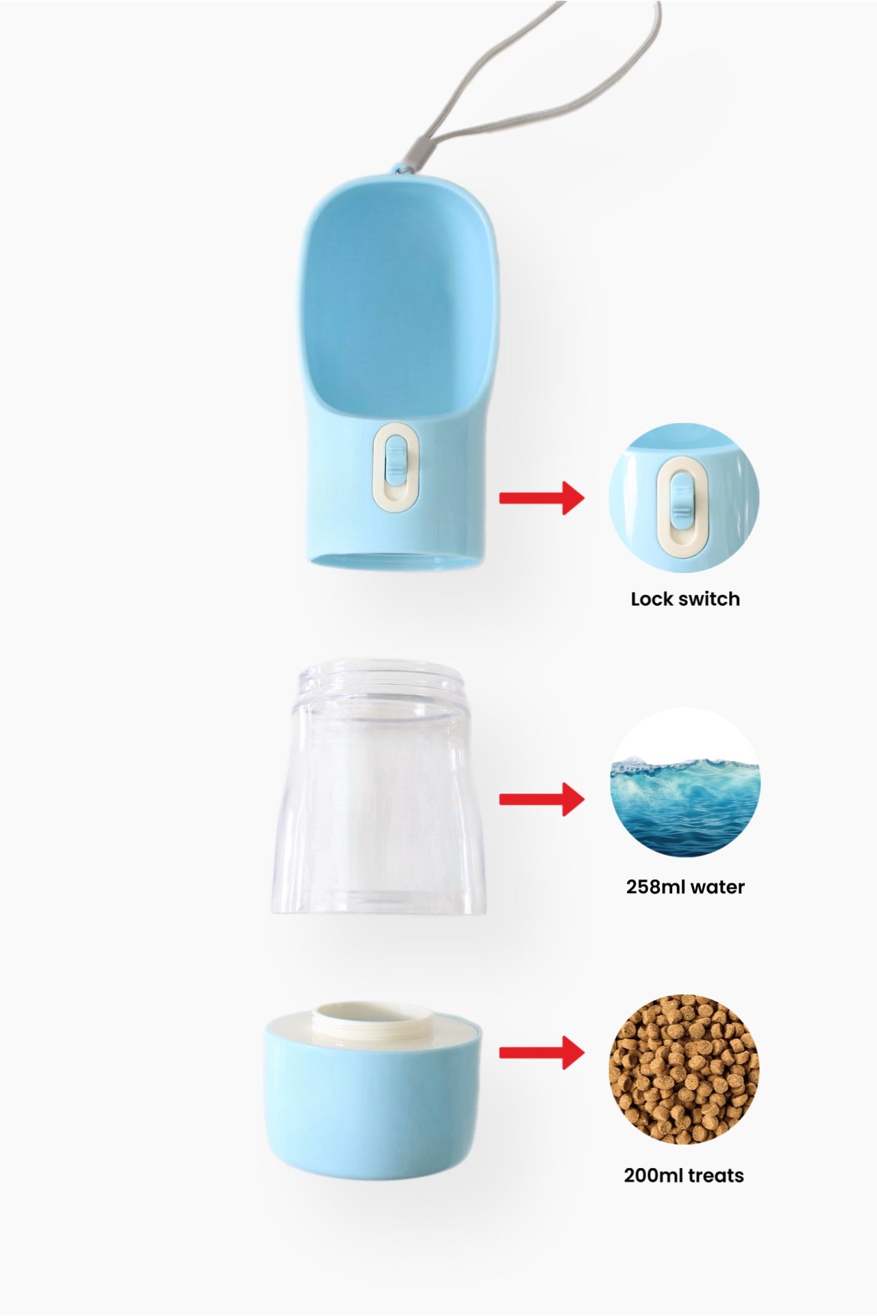 Pet Travel Water and Treat Portable